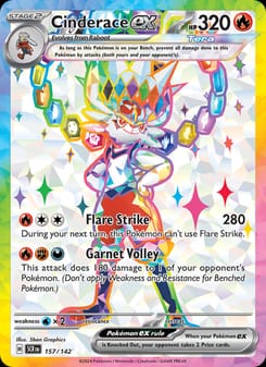 Cinderace ex 157/142 Ultra Rare – Stellar Crown Pokémon card