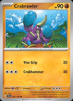 Crabrawler 087/142 Common – Stellar Crown Pokémon card