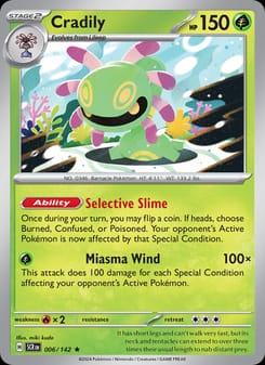 Cradily 006/142 Rare – Stellar Crown Pokémon card