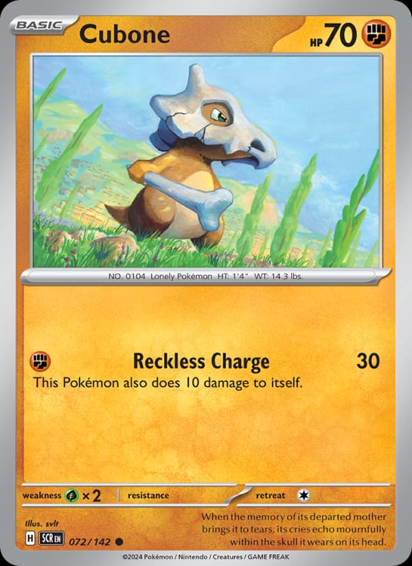 Cubone 072/142 Stellar Crown Pokémon card