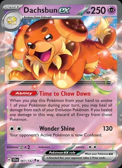 Dachsbun ex 067/142 Double Rare – Stellar Crown Pokémon card