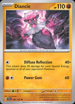Diancie 086/142 Uncommon – Stellar Crown Pokémon card