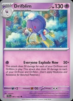 Drifblim 061/142 Uncommon – Stellar Crown Pokémon card