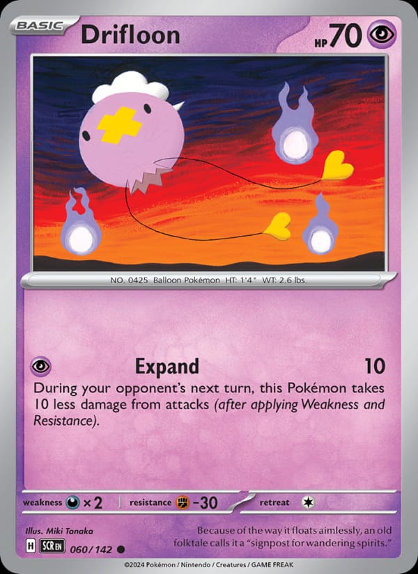 Drifloon 060/142 Stellar Crown Pokémon card