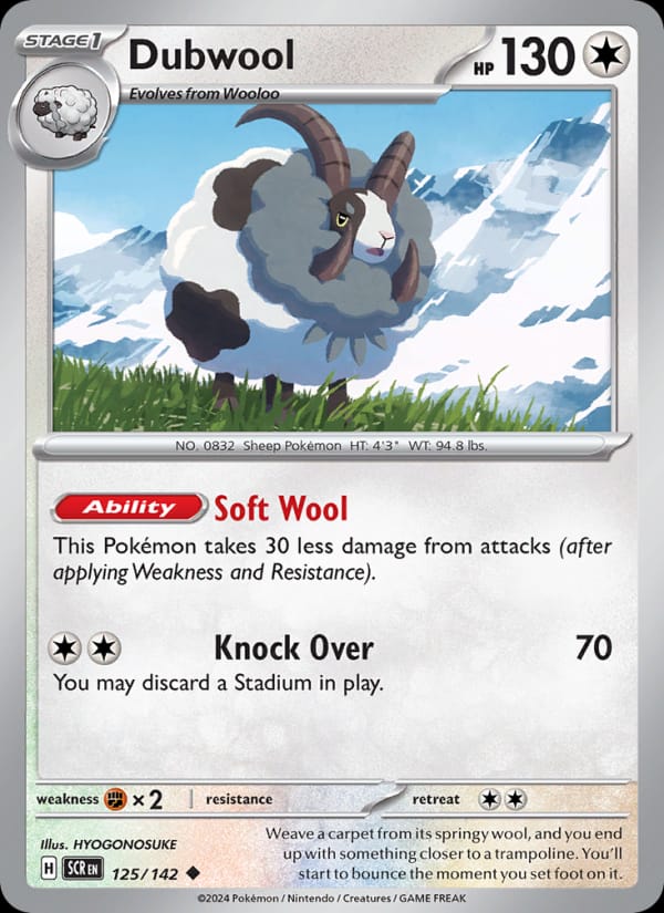 Dubwool 125/142 Stellar Crown Pokémon card