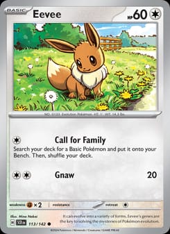 Eevee 113/142 Common – Stellar Crown Pokémon card
