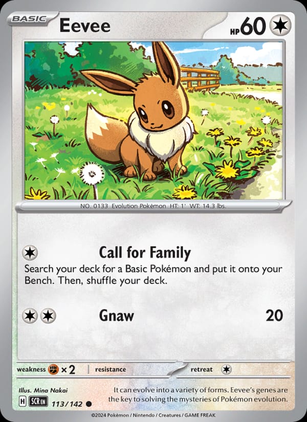 Eevee 113/142 Stellar Crown Pokémon card