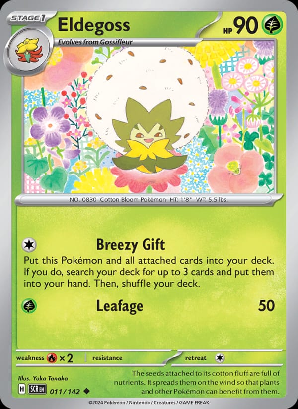 Eldegoss 011/142 Stellar Crown Pokémon card