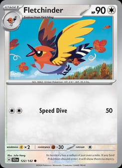 Fletchinder 122/142 Common – Stellar Crown Pokémon card