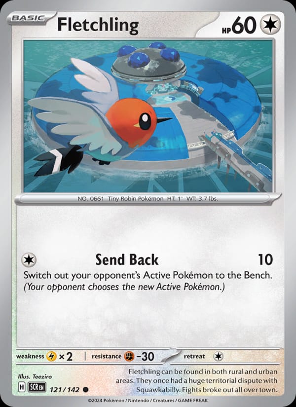Fletchling 121/142 Stellar Crown Pokémon card