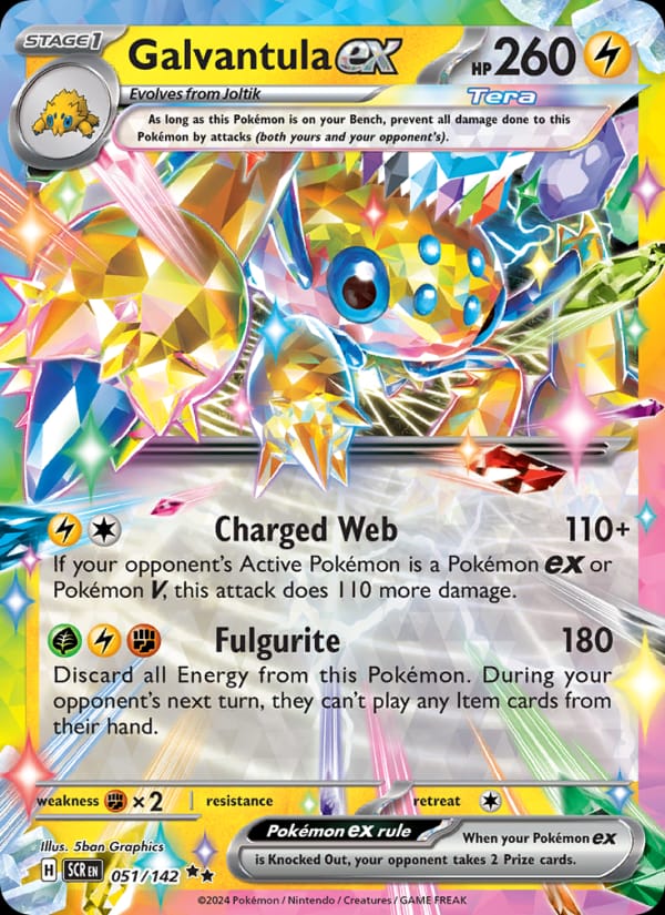 Galvantula ex 051/142 Stellar Crown Pokémon card