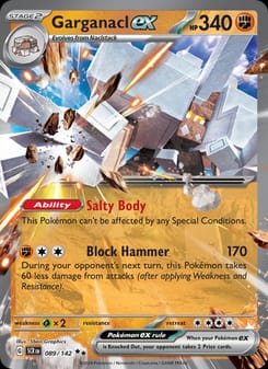 Garganacl ex 089/142 Double Rare – Stellar Crown Pokémon card