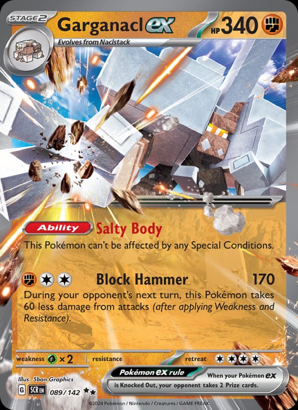 Garganacl ex 089/142 Stellar Crown Pokémon card