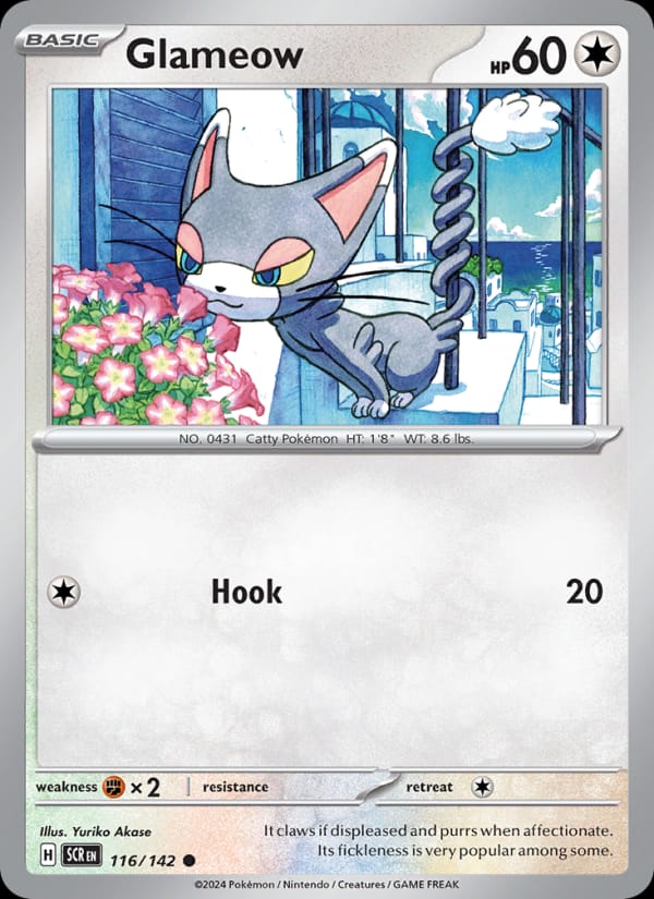 Glameow 116/142 Stellar Crown Pokémon card