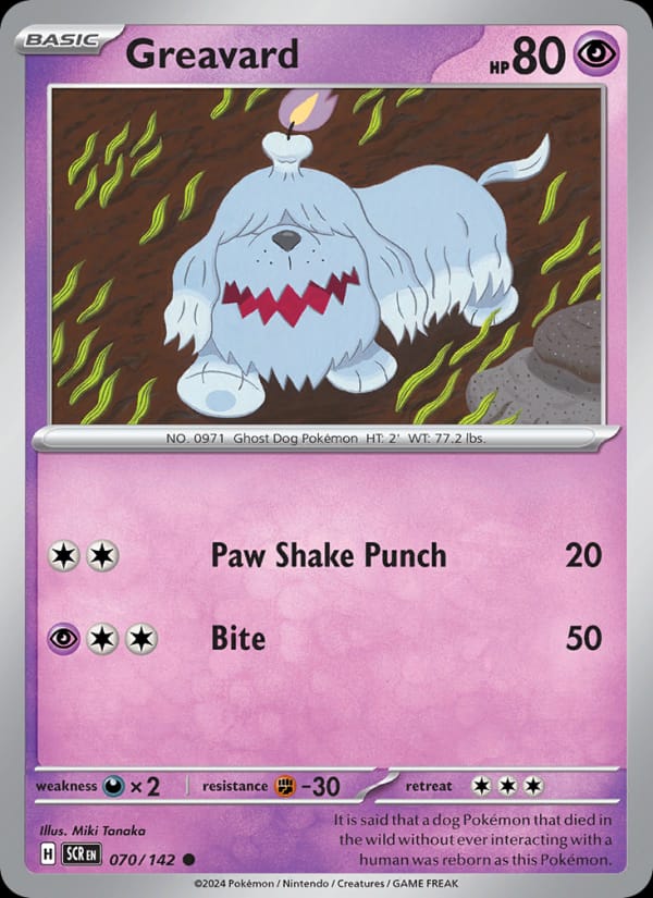 Greavard 070/142 Stellar Crown Pokémon card
