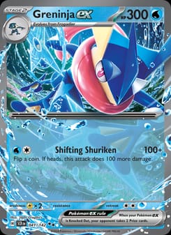 Greninja ex 041/142 Double Rare – Stellar Crown Pokémon card