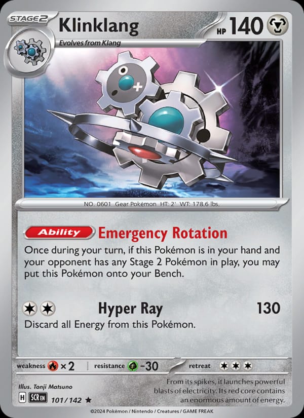 Klinklang 101/142 Stellar Crown Pokémon card