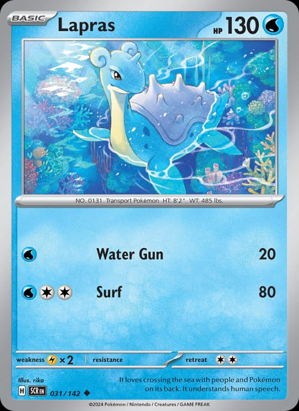 Lapras 031/142 Stellar Crown Pokémon card