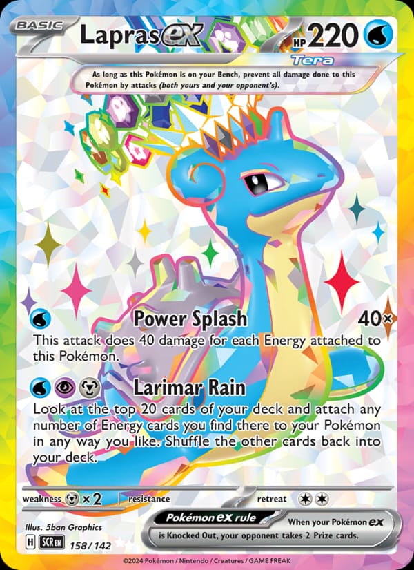 Lapras ex 158/142 Stellar Crown Pokémon card