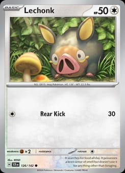 Lechonk 126/142 Common – Stellar Crown Pokémon card