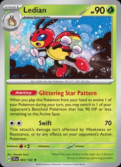 Ledian 003/142 Rare – Stellar Crown Pokémon card
