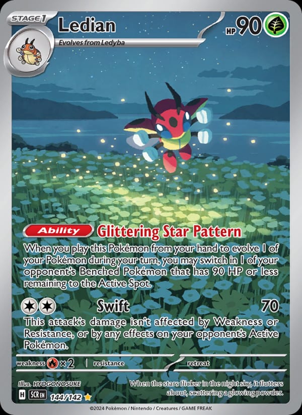 Ledian 144/142 Stellar Crown Pokémon card