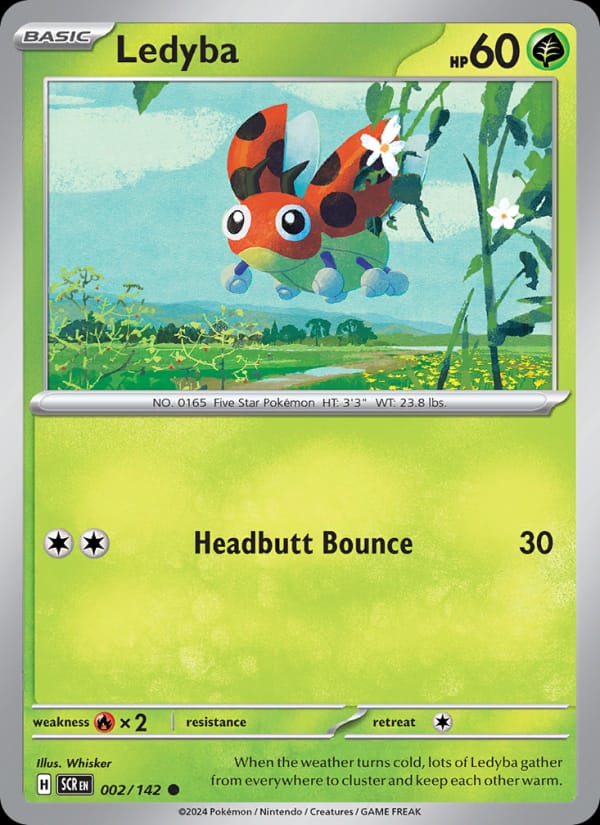 Ledyba 002/142 Stellar Crown Pokémon card