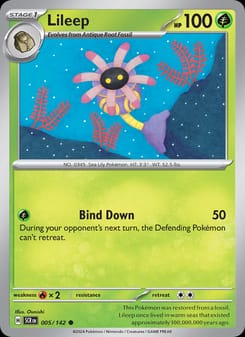 Lileep 005/142 Common – Stellar Crown Pokémon card