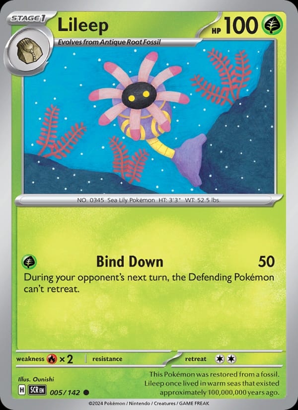 Lileep 005/142 Stellar Crown Pokémon card