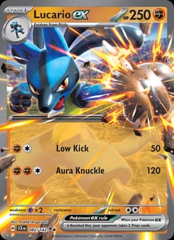 Lucario ex 082/142 Double Rare – Stellar Crown Pokémon card