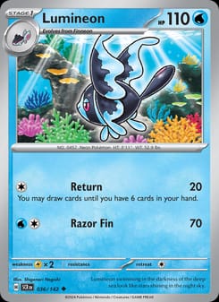 Lumineon 036/142 Uncommon – Stellar Crown Pokémon card