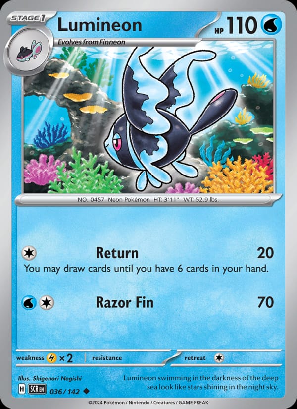 Lumineon 036/142 Stellar Crown Pokémon card