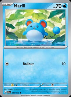 Marill 033/142 Common – Stellar Crown Pokémon card