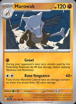 Marowak 073/142 Uncommon – Stellar Crown Pokémon card
