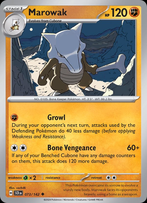 Marowak 073/142 Stellar Crown Pokémon card