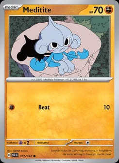 Meditite 077/142 Common – Stellar Crown Pokémon card