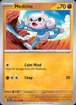 Meditite 078/142 Common – Stellar Crown Pokémon card
