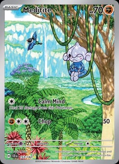 Meditite 153/142 Illustration Rare – Stellar Crown Pokémon card