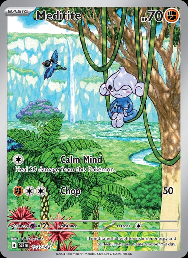 Meditite 153/142 Stellar Crown Pokémon card