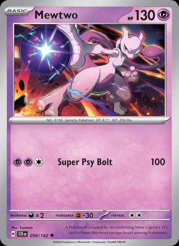 Mewtwo 059/142 Stellar Crown Pokémon card