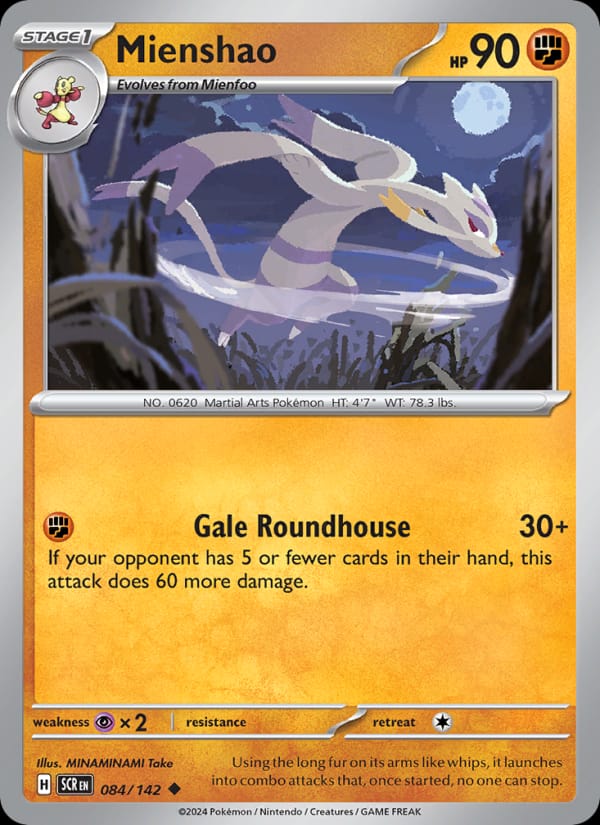 Mienshao 084/142 Stellar Crown Pokémon card