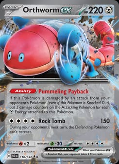 Orthworm ex 110/142 Double Rare – Stellar Crown Pokémon card