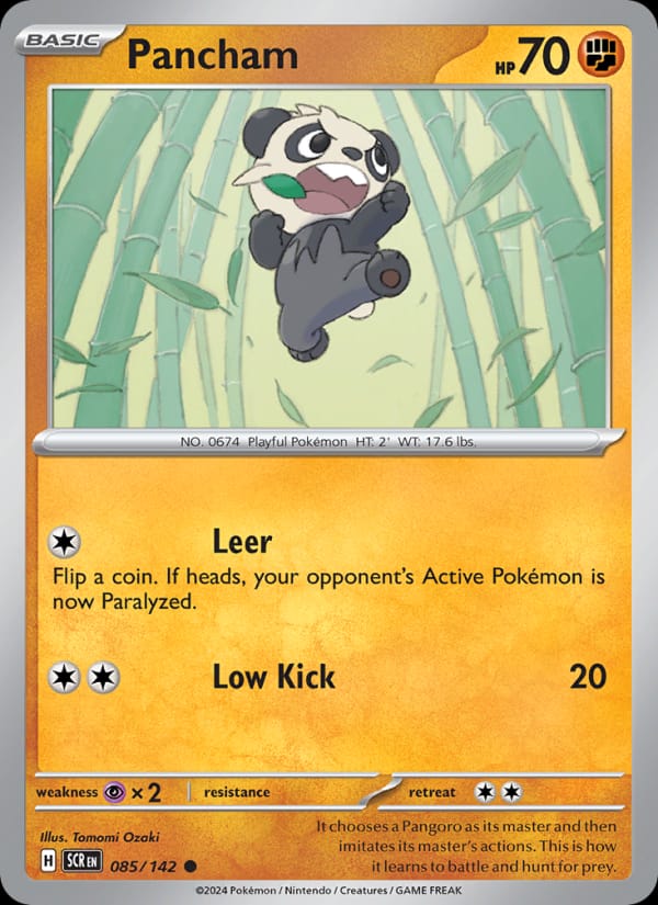 Pancham 085/142 Stellar Crown Pokémon card