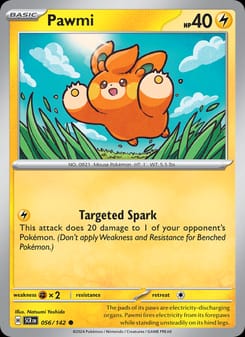 Pawmi 056/142 Common – Stellar Crown Pokémon card