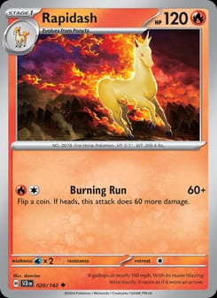 Rapidash 020/142 Uncommon – Stellar Crown Pokémon card