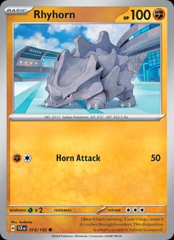 Rhyhorn 074/142 Common – Stellar Crown Pokémon card