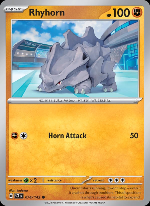 Rhyhorn 074/142 Stellar Crown Pokémon card