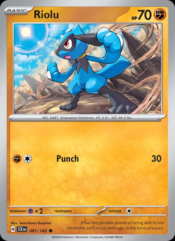 Riolu 081/142 Stellar Crown Pokémon card