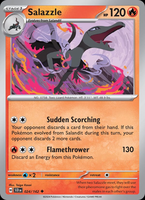 Salazzle 024/142 Stellar Crown Pokémon card