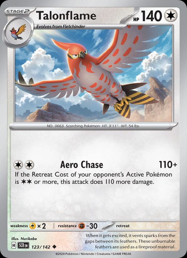Talonflame 123/142 Stellar Crown Pokémon card